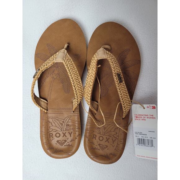 Roxy Womens Lili III Flat Sandals Slip-on Faux Leather Size US 7 - Picture 5 of 9